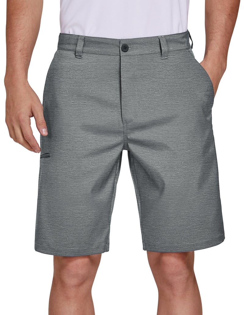 PULI Golf Shorts for Men Stretch Casual Chino Hybrid Dress Flat Front Lightweight Quick Dry with Pockets Grey 36 - Image 1